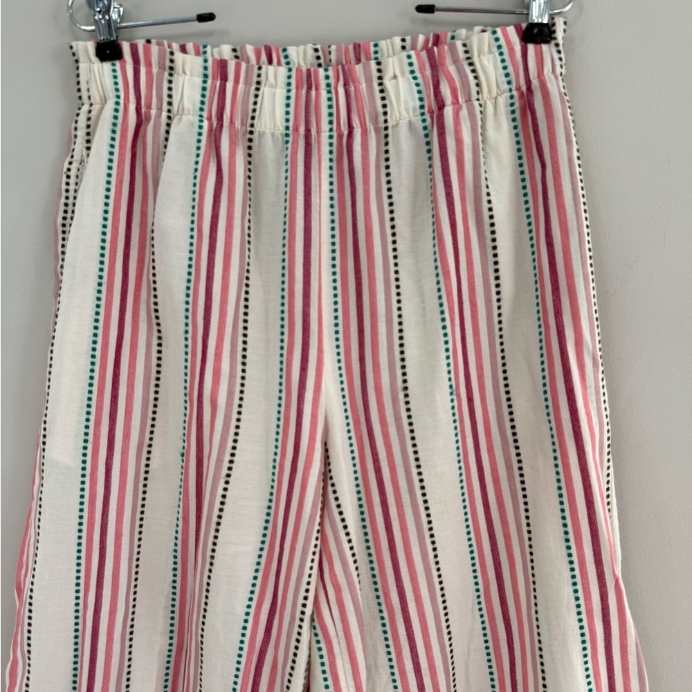 LOFT Beach Striped Pull-On Smocked Wide Leg Pants - Size M - Picture 8 of 9
